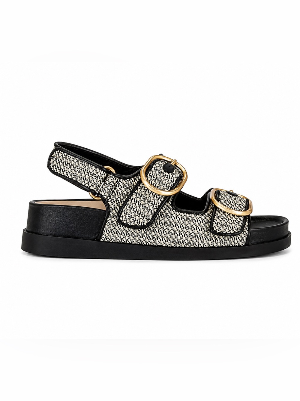 Dolce Vita Black Ivory Woven Raffia Platform Sandals Size 8.5